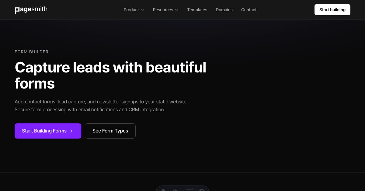 Forms - Contact Forms & Lead Capture | Pagesmith.ai
