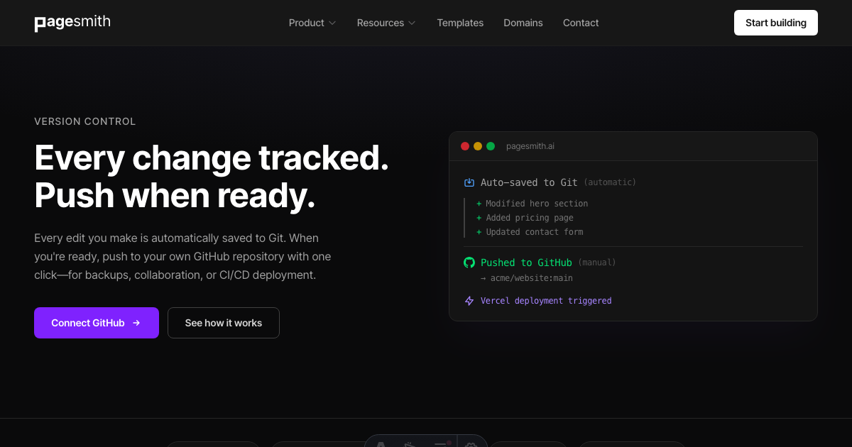 GitHub Integration | Pagesmith.ai