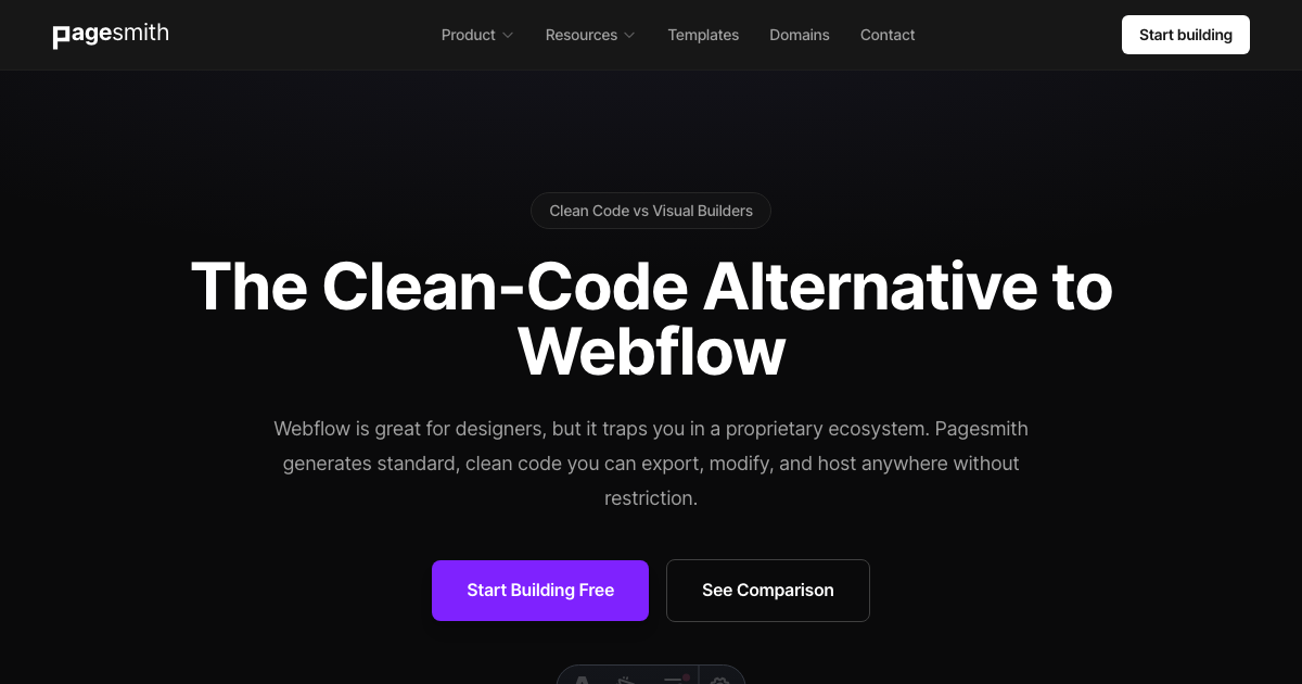 Webflow Alternative (2026 Pricing) | Import Your Site | Pagesmith
